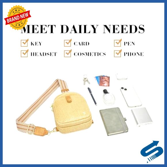Amazon.com: Jonvikki Faux Straw Crossbody Bags for Women  Faux Straw Crossbody Bag RFID Blocking Adjustable Strap Travel Beach Purse